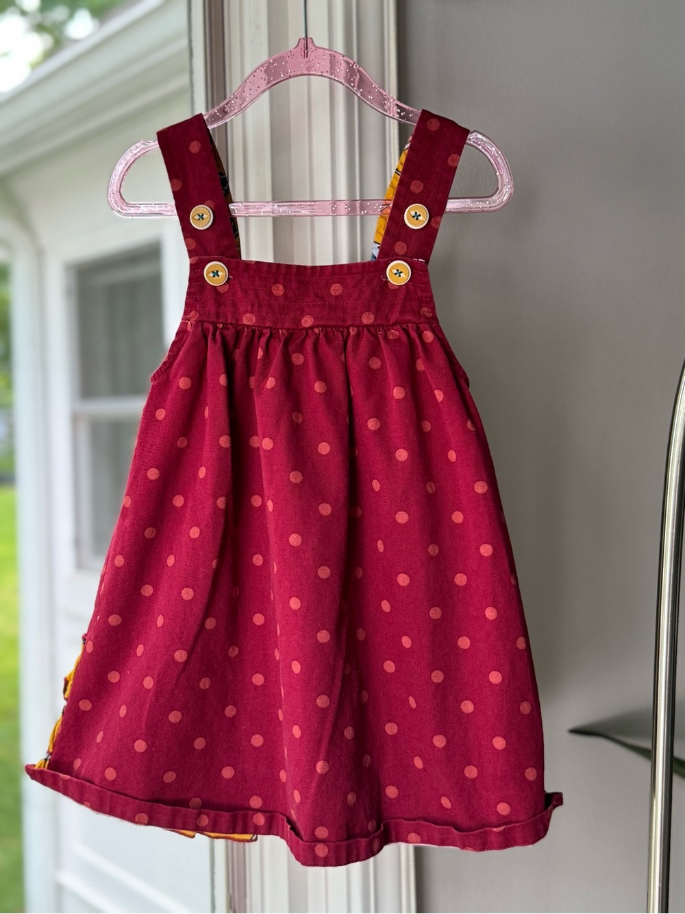 +NWOT Matilda Jane Girls Burgundy Polka Dot Floral Ruffle Dress 4T 100% Cotton